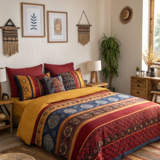 15 Indian Style Bedroom Ideas with Rich Colors and Textures