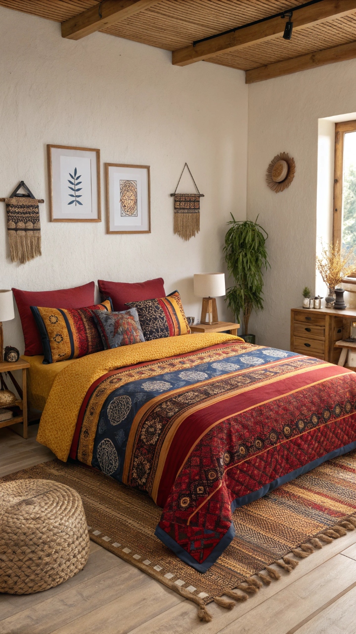 15 Indian Style Bedroom Ideas with Rich Colors and Textures
