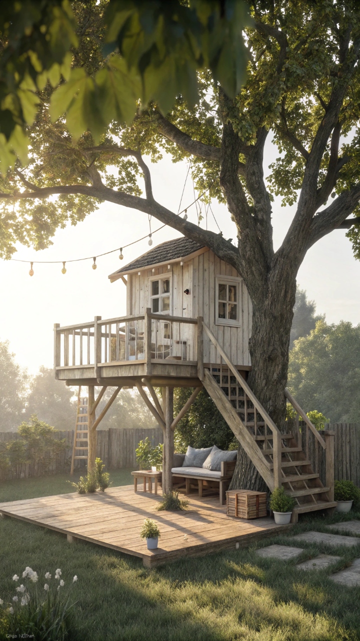 14 Simple Tree House Designs for Backyard Fun