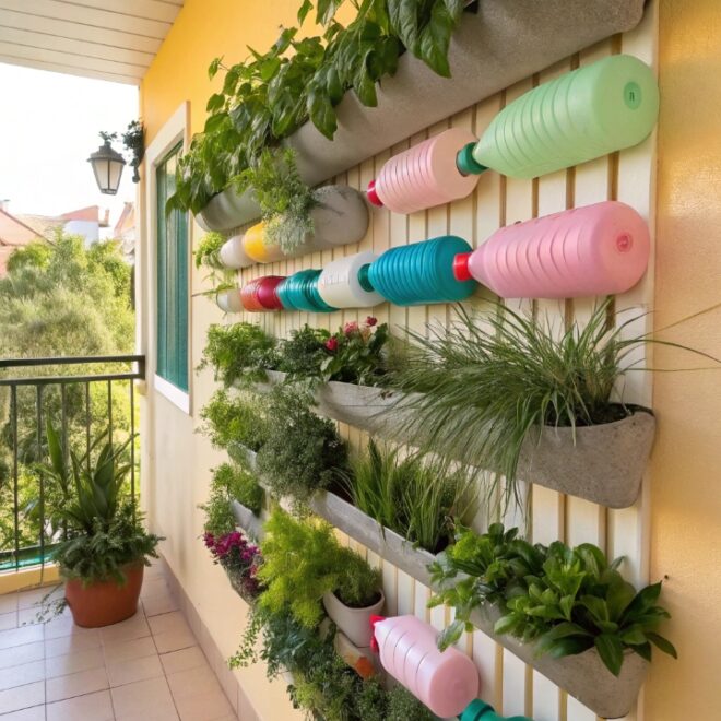 14 DIY Vertical Garden Ideas with Recycled Bottles