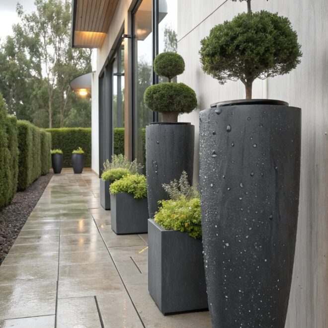 14 Minimalist Tall Outdoor Planters for a Clean Look