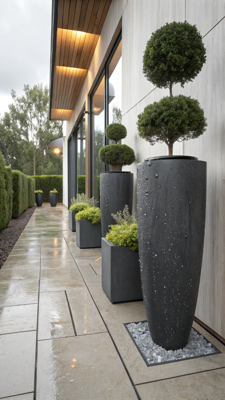 14 Minimalist Tall Outdoor Planters for a Clean Look